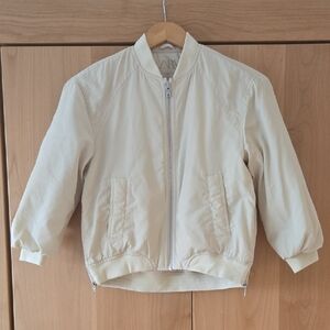 Zara Cream Kids Bomber Jacket - Pockets Zip Front, GUC, Size 7/8
